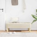 vidaXL lavička s vankúšom Ľan 113 x 57 x 39 cm látka