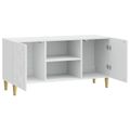 vidaXL TV skrinka 102 x 34,5 x 50 cm Biela s vysokým leskom