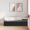 vidaXL Rám postele s dverami Čierny dub 100 x 200 cm Kompozitné drevo
