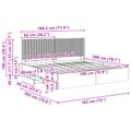 vidaXL Posteľový rám s úložným priestorom a čelom Čierna 180 x 200 cm