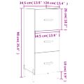 vidaXL Komoda sivý dub sonoma 34,5x34x90 cm spracované drevo