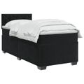 vidaXL Posteľ boxspring s matracom Čierna 100 x 200 cm Zamat
