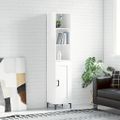 vidaXL Vysoká skrinka biela 34,5x34x180 cm spracované drevo