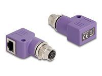 M12 adaptér D-kódovaný 4-pinový samica na RJ45