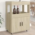 vidaXL Barový vozík dub sonoma 60x39,5x89 cm kompozitné drevo