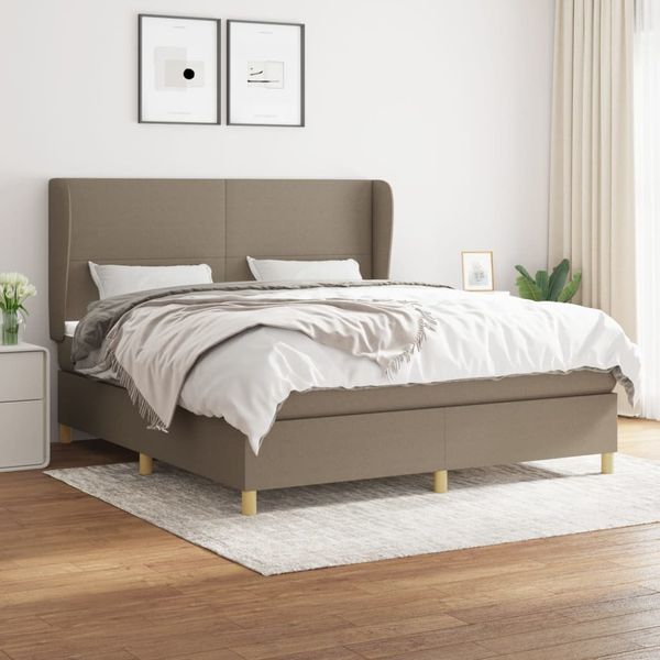 vidaXL Posteľný rám boxspring s matracom sivohned 160x200 cm látka
