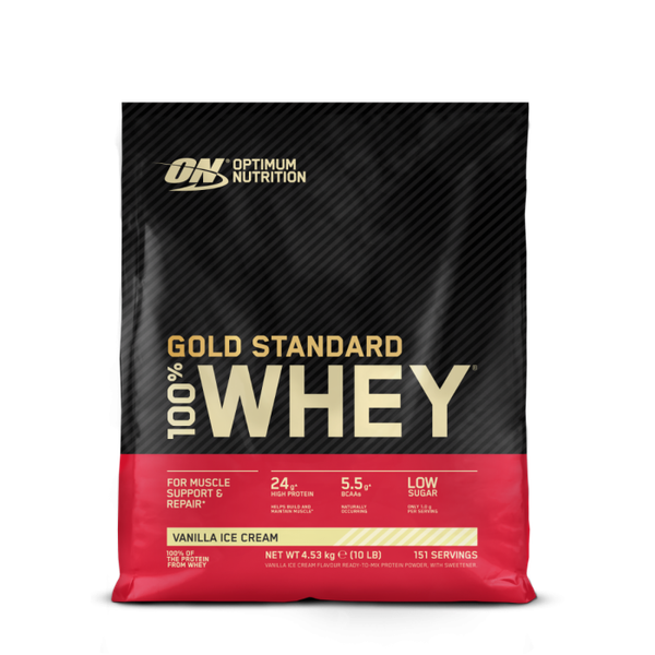 100% Whey Gold Standard - Optimum Nutrition, vanilková zmrzlina, 4540 g