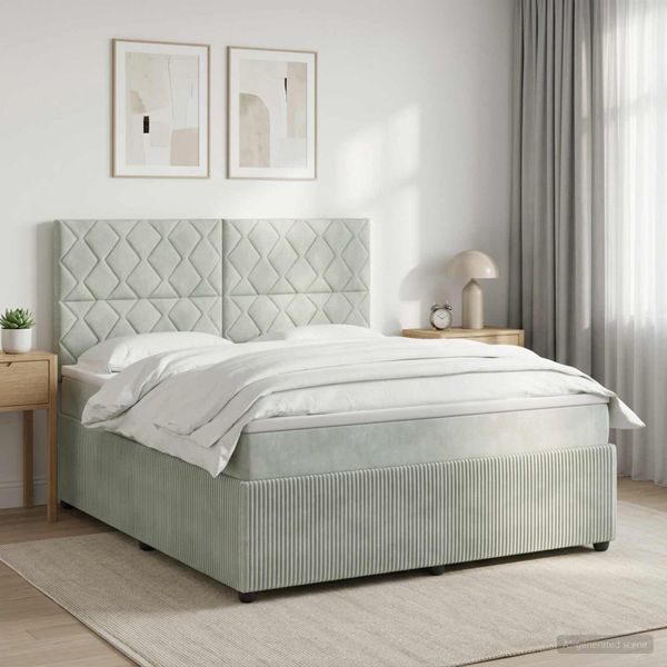 vidaXL Posteľ boxspring s matracom Svetlosivá 140 x 200 cm Zamat