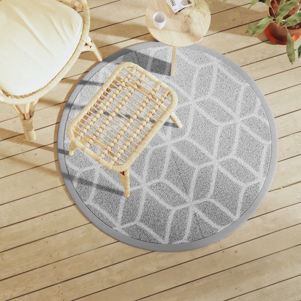 vidaXL Vonkajší koberec ARAKIL sivý Ø120 cm PP
