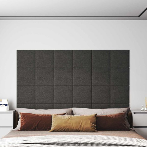 vidaXL Nástenný čelník 12 pcs 30 x 30 cm Tmavo šedá látka