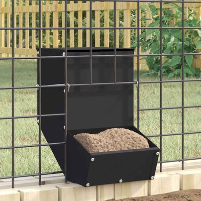 vidaXL Kŕmidlo pre králiky Čierna 17,5 x 26 x 28,5 cm