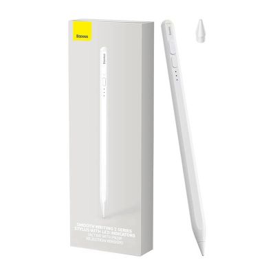Stylus na hladké písanie s LED indikátormi (aktívny) biely
