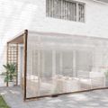 vidaXL Priehľadná plachta s okami 5x12 m Polyetylén