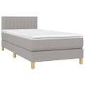vidaXL Posteľný rám boxsping s matracom bledosivý 80x200 cm látka