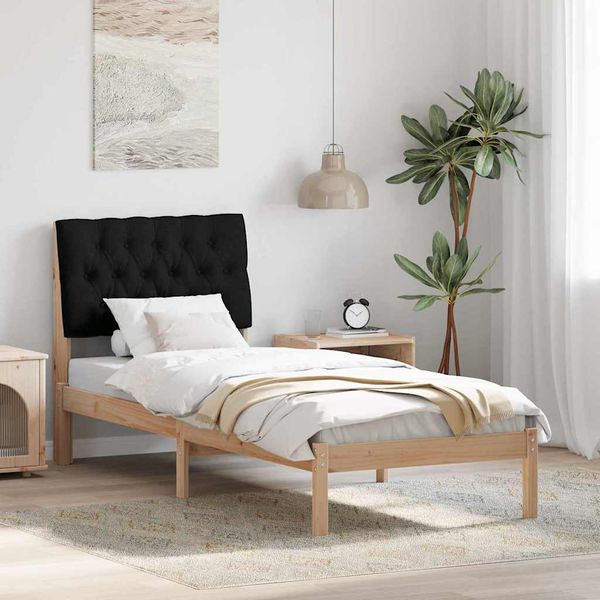 vidaXL Rám postele s čalúneným čelom s čelnou doskou Hnedá 75 x 190 cm