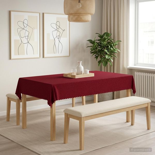 vidaXL Uterák na stôl Obdĺžnikový Víno červené 140 x 260 cm