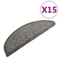 vidaXL Kobercové nášľapy na schody 15 ks antracitové 56x17x3 cm