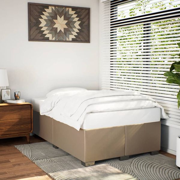 vidaXL Posteľ bez matraca kapučínová 120x190 cm umelá koža