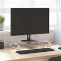 vidaXL Stojan na monitor biely 60x35x8 cm tvrdené sklo a kov