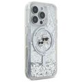 Puzdro Karl Lagerfeld pre iPhone 16 Pro 6,3" KLHMP16LLGKCSGH transparentné Hard Liquid Glitter Karl&Choupette Head MagSafe