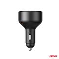 Nabíjačka do auta výsuvná C kábel + USB C port 12/24V 60W AMiO-04368