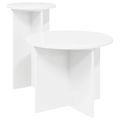vidaXL Sada príručných stolíkov 2 ks Biela Ø 45 x 35 cm