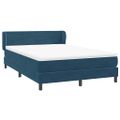 vidaXL Posteľný rám boxsping s matracom tmavomodrý 140x210 cm zamat