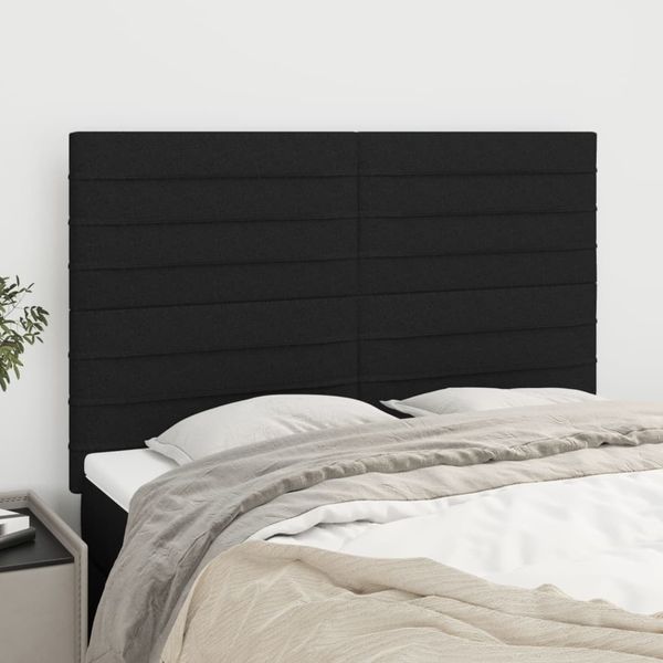 vidaXL Čelo postele čierne 144x5x118/128 cm látkové