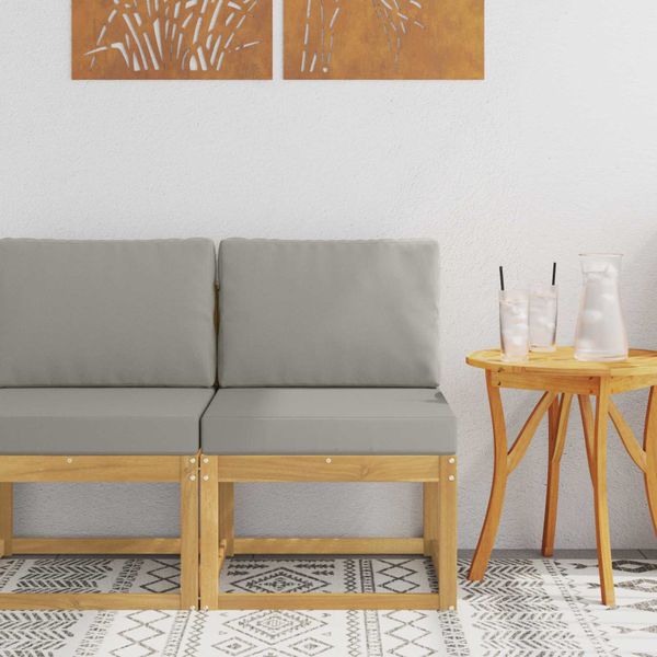 vidaXL Záhradná súprava gaučov Biela a svetlosivá 59 x 63 x 73 cm