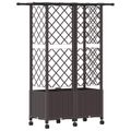 vidaXL Vyvýšený záhon s mriežkou a strechou Hnedá 124 x 40 x 142 cm PP
