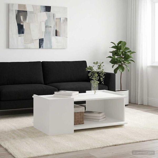 vidaXL Konferenčný stolík Biela 90 x 50 x 33 cm Kompozitné drevo
