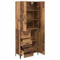 vidaXL Highboard Staré drevo 69,5 x 34 x 180 cm Kompozitné drevo