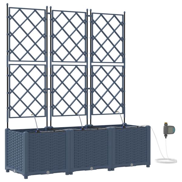 vidaXL Záhradný kvetináč 3 pcs Biely 120 x 40 x 142 cm Plast