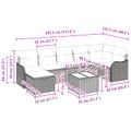 vidaXL Sada pohoviek s vankúšom Šedá a námornícka modrá polyratan
