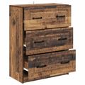 vidaXL Zásuvkový kabinet Staré drevo 66 x 34,5 x 87 cm