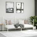 VidaXL Denná posteľ bez matraca Biela 100x200 cm Oceľ