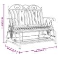 vidaXL 2-miestna záhradná hojdacia lavička 114 cm oceľ čierna