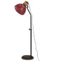 vidaXL Podlahová lampa 25 W šmuhovaná červená 30x30x100-150 cm E27
