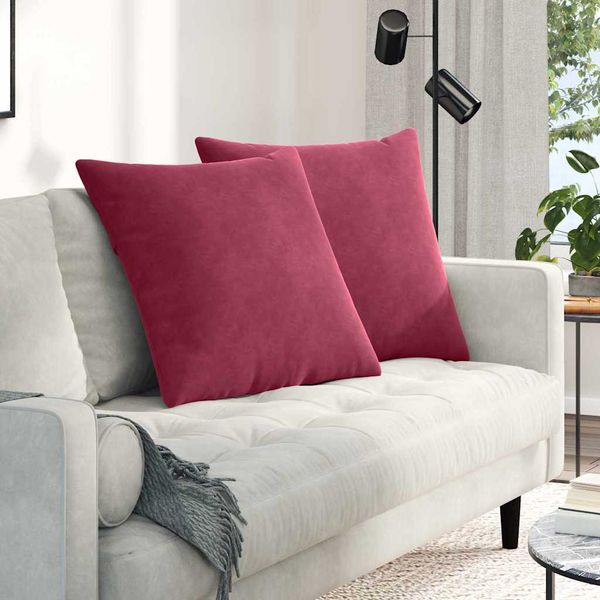 vidaXL Vankúše na pohovku 2 pcs Víno červené 80 x 80 cm