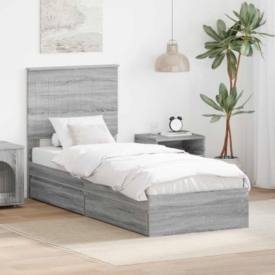 vidaXL Úložná posteľ Sivý Sonoma 75 x 190 cm Kompozitné drevo