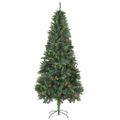 vidaXL Umelý vianočný stromček s borovicovými šiškami zelený 210 cm