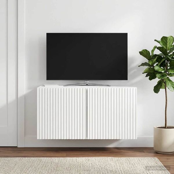 vidaXL Nástenná TV skrinka Biela s vysokým leskom 59,5 x 31 x 30 cm