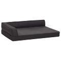 vidaXL Ergonomický matrac pre psa 60x42 cm ľanový vzhľad flís čierny