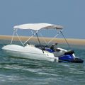 vidaXL Strieška Bimini s 3 oblúkmi a stenami 243x(170-182)x137 cm