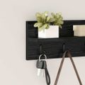 vidaXL Vešiak na stenu Nástenná montáž Čierny dub 40 x 10,5 x 18 cm