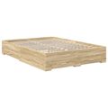 vidaXL Rám postele Sonoma dub 140 x 190 cm Kompozitné drevo