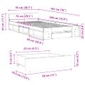 vidaXL Posteľný rám so zásuvkou dymový dub 75x190 cm kompozitné drevo