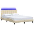 vidaXL Rám postele bez matraca Hanko krémová 140x190 cm látka
