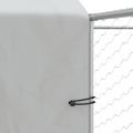 vidaXL Vonkajší koterec pre psov so strechou striebor. 12x12x2,5m oceľ