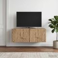 vidaXL Nástenná TV skrinka 98 x 31 cm Dub artisan Kompozitné drevo